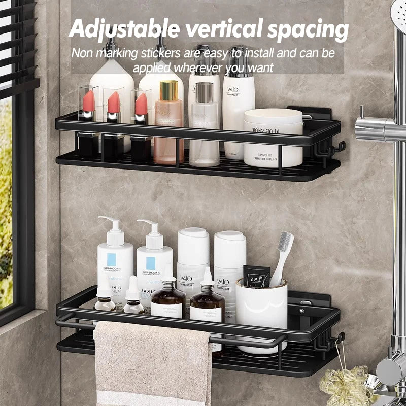 Bathroom Suction Storage Rack Stainless Steel
