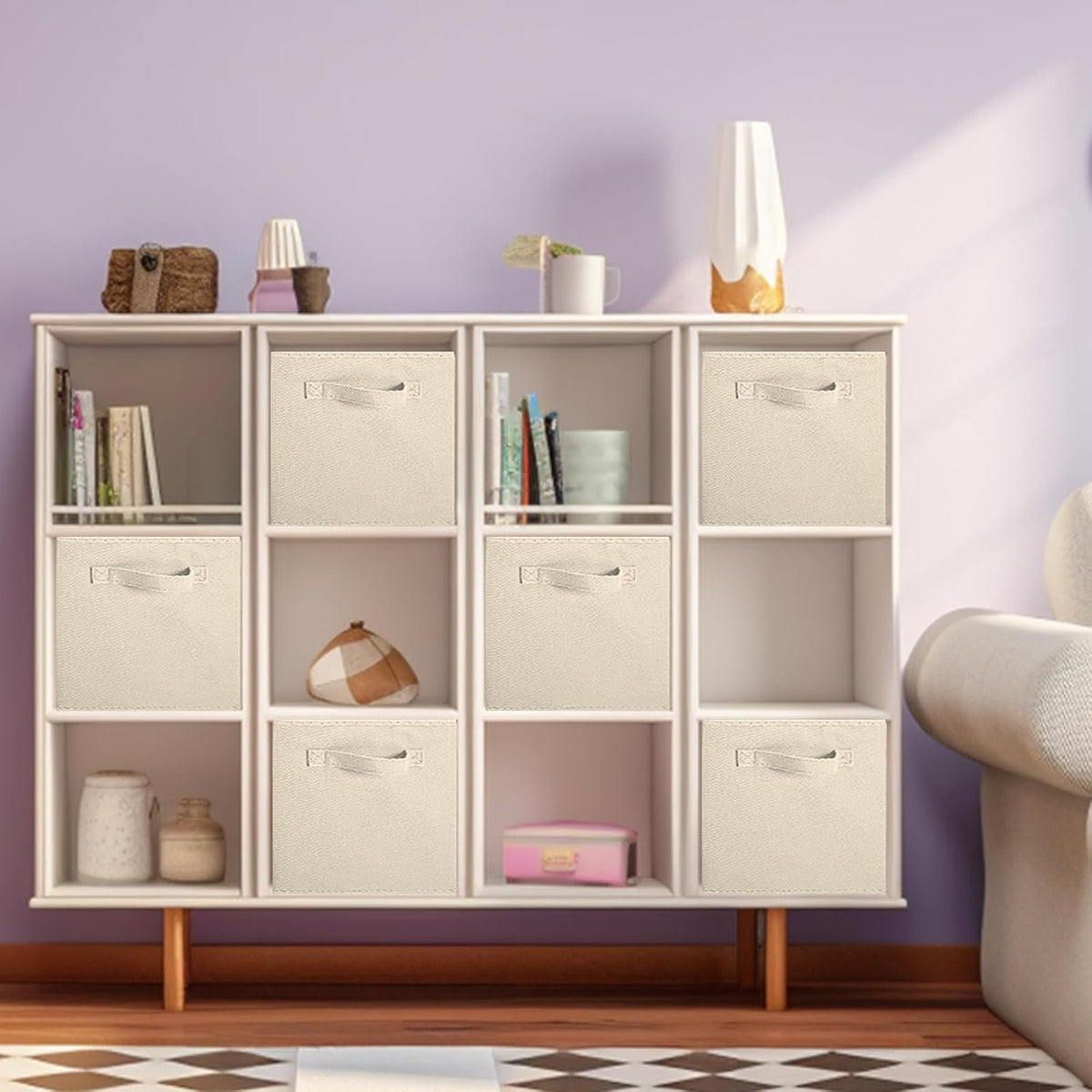 Storage Bins, Foldable Fabric Storage Cubes