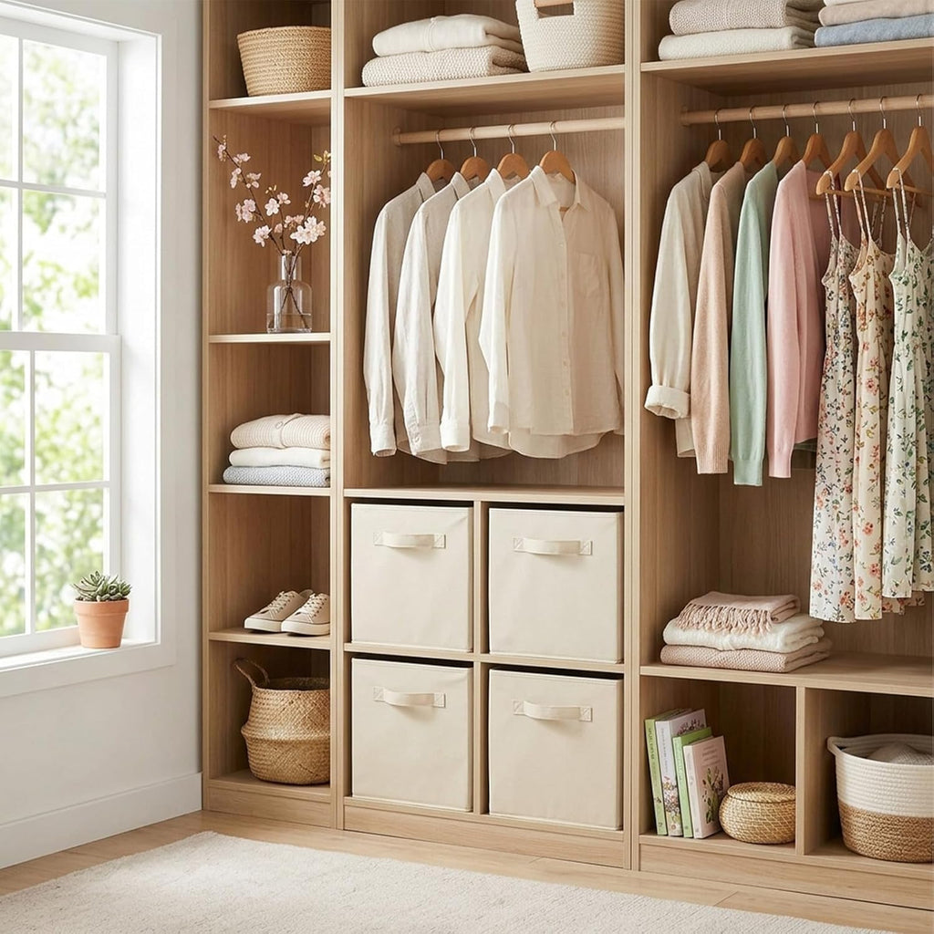 Storage Bins, Foldable Fabric Storage Cubes