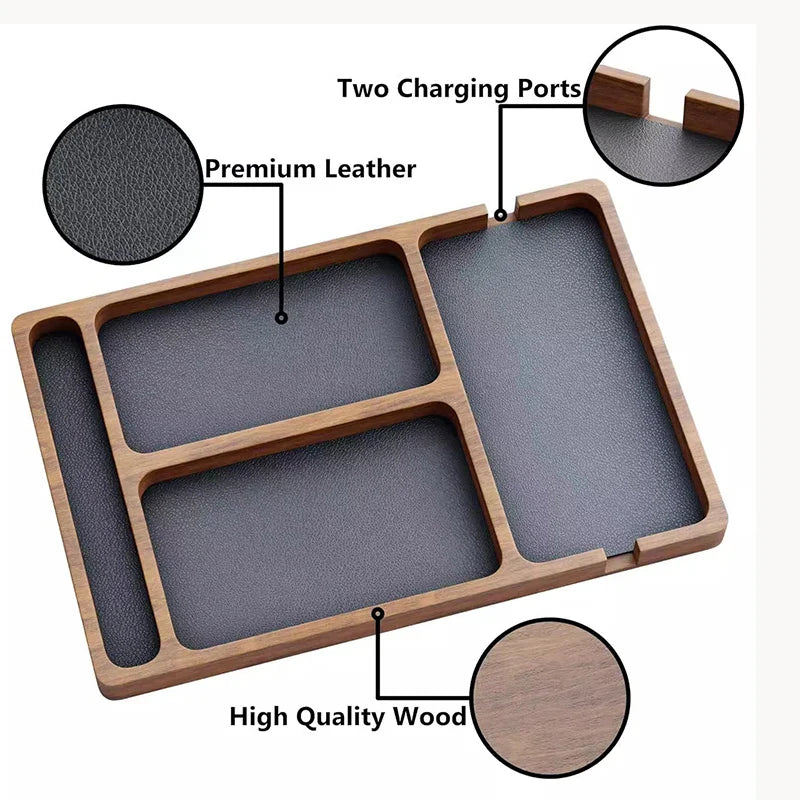 Wooden Office Desktop Storage Box 