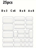 25Pcs Drawer Storage Containers, Transparent Plastic