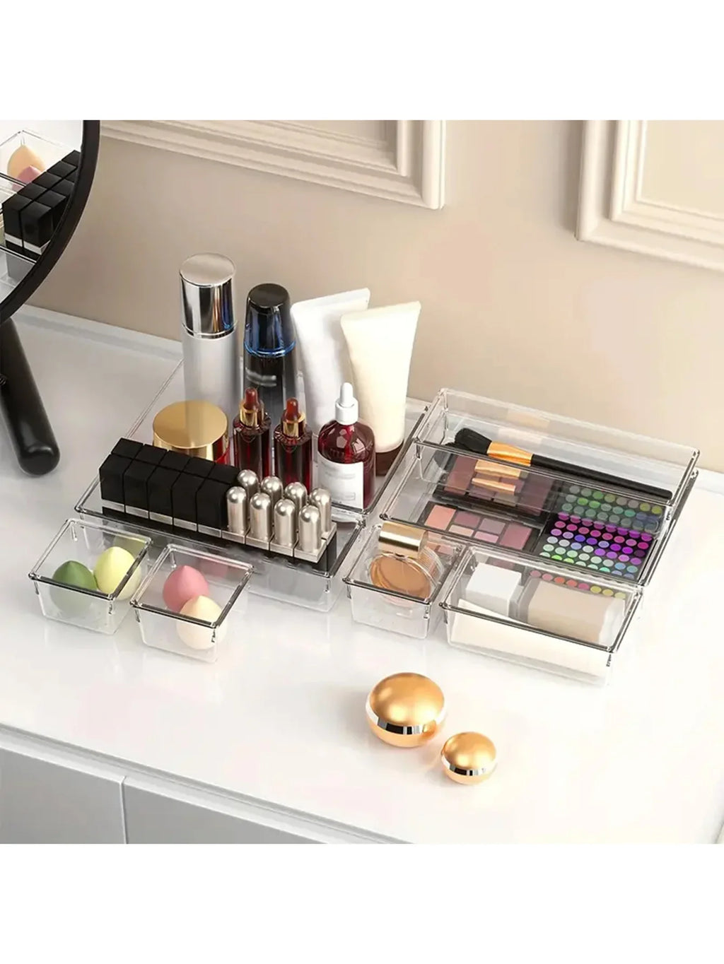 25Pcs Drawer Storage Containers, Transparent Plastic
